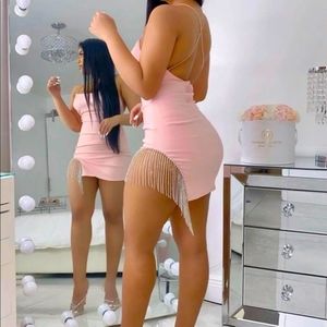 Borrowed hearts pink mini dress